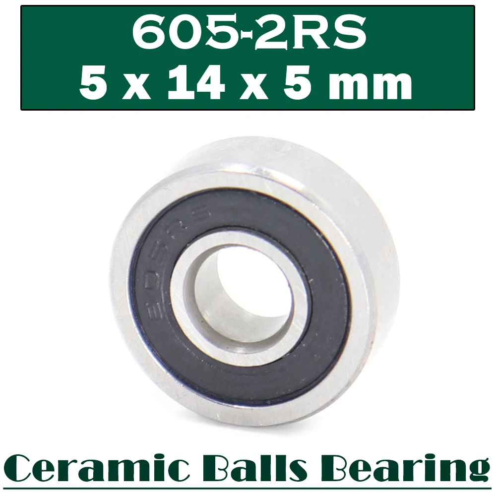 605 Hybrid Ceramic Bearing 5*14*5 mm ( 1 PC ) Industry Motor Spindle 605HC Hybrids Si3N4 Ball Bearings 3NC 605RS