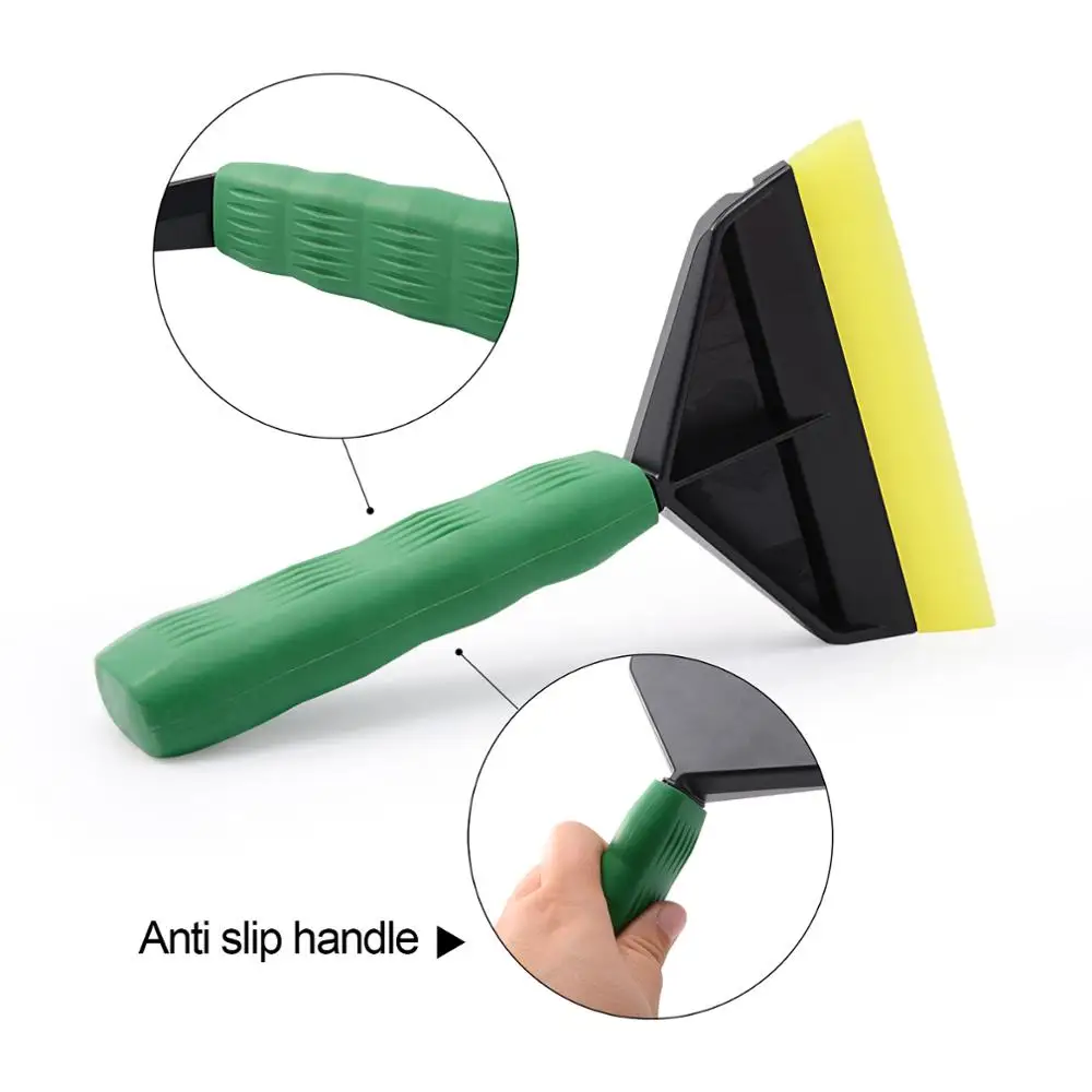 FOSHIO Handle Squeegee for Car Cleaning Tool Water Wiper Snow Shovel Ice Scraper Carbon Fiber Vinyl Wrap Window Tint Tool Washer