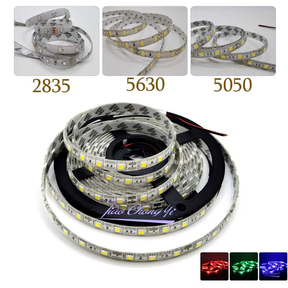 

5M SMD 300 600 LED 3014 3528 5050 5630 Waterproof Flexible Strip Light 12V White NEW