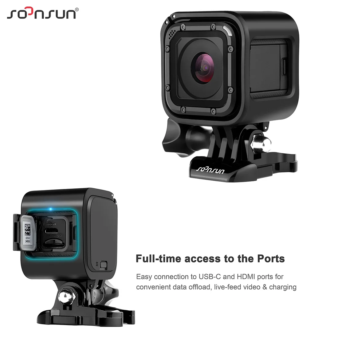 SOONSUN Frame Mount Housing Case for GoPro Hero Session 4 /5