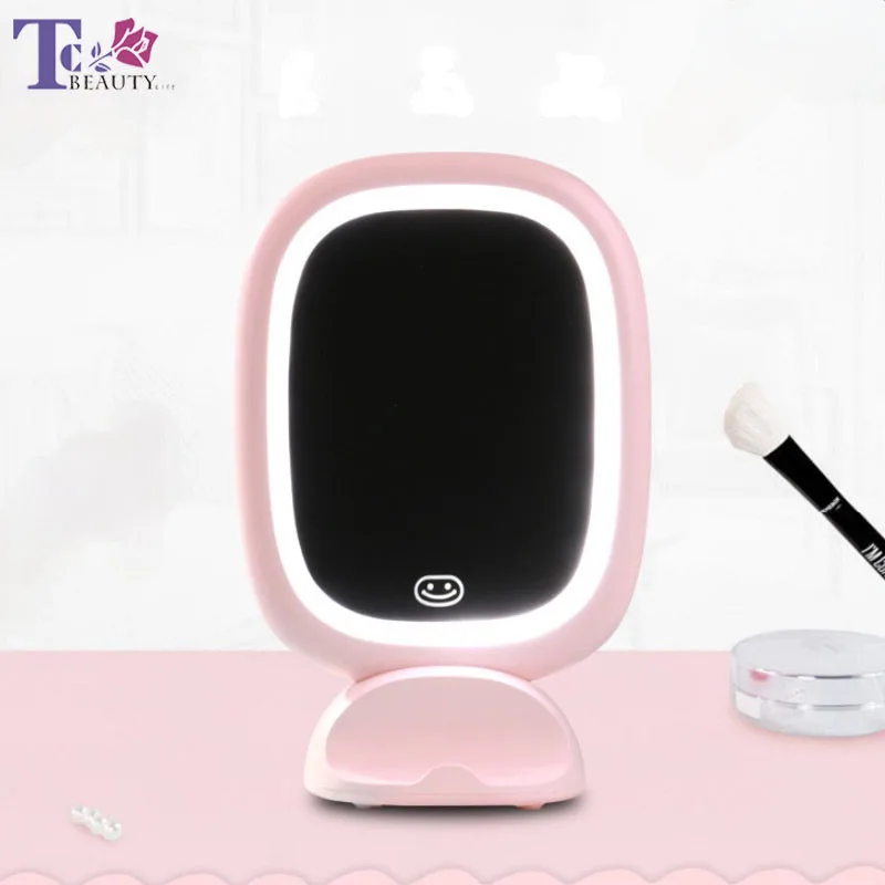 

Makeup Mirror with Led Light Dressing Table Desktop Wall-mounted Mirror Mobile Phone Holder Adjustment Charging Make-up Mirror