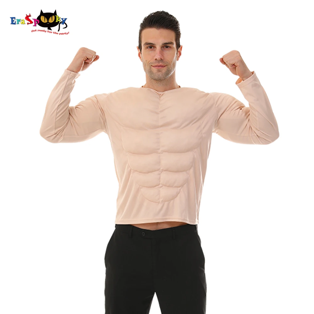 Eraspooky Grappig Muscle Man Cosplay Mannen Spier Pak Tuniek Halloween Kostuum Novelty Christmas Party Fancy Dress