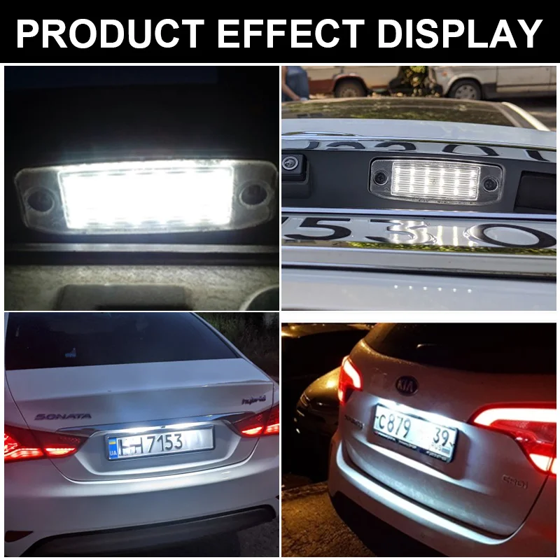 2pcs 12v White 18LEDs For Kia Sportage 2010-up For Hyundai Kona 2017- For i40 CW 2011- High Quality SMD Car License Plate Lights - view 4