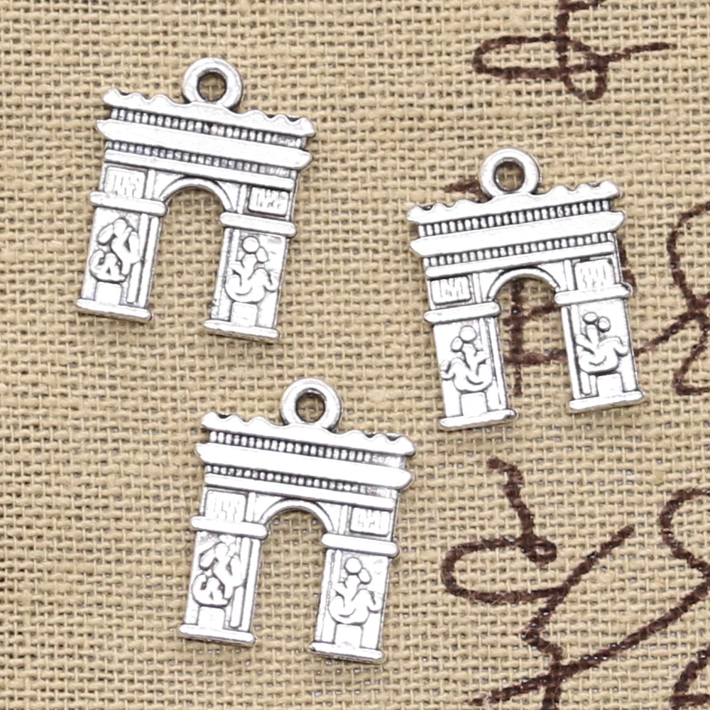 15pcs Charms Triumphal Arch 14x18mm Antique Bronze Silver Color Pendants Making DIY Handmade Tibetan Finding Jewelry