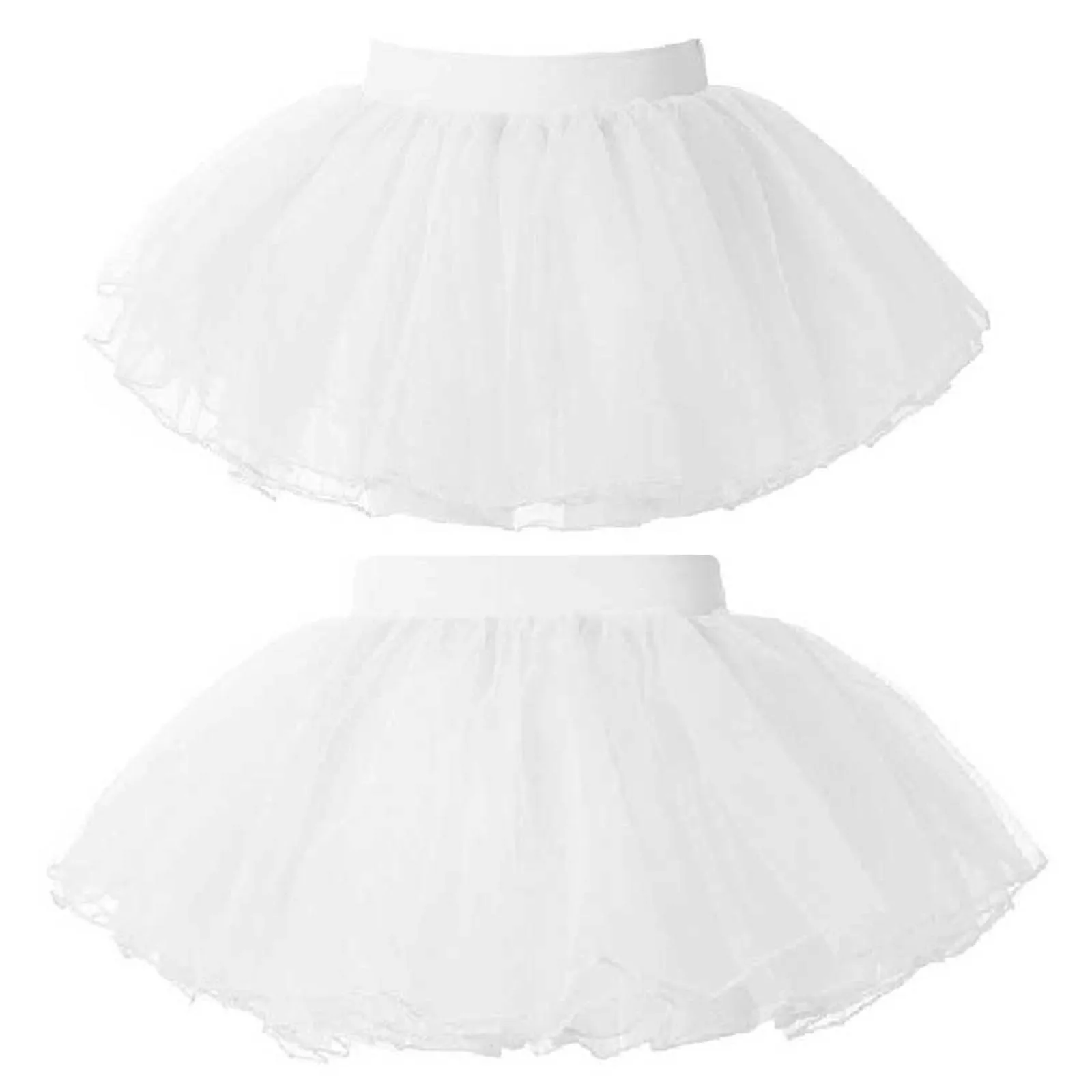 Toddler Girls Dance Skirt Tulle Tutu Petticoat Short Under Skirt Classical Kids Princess Clothes Four Layer Ballet Dance Skirt