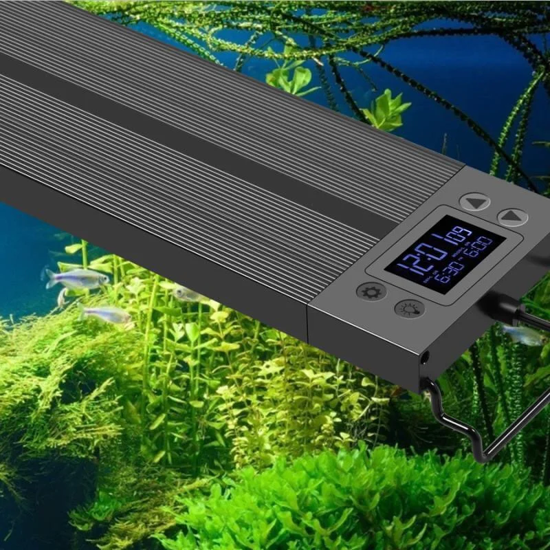 Aluminum Alloy Led Full Spectrum Aquarium Light With Extendable Brackets Smart Fish Tank Lightings Aquarium Lamps