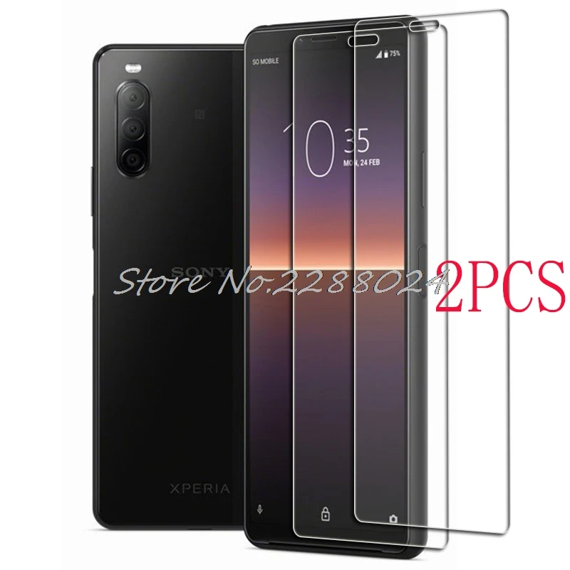 2PCS FOR Sony Xperia 1 II XQ-AT51 Xperia1 1II Tempered Glass Protective on Xperia 10 II  Xperia10 10II Screen Protector  Film