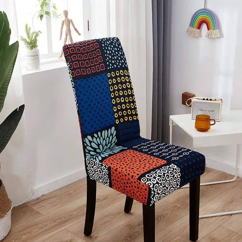 

Geometry Plaid Printed Elastic Stretch Chair Covers Modern Spandex Chair Cushion Cover Stool Seat Covers for Chairs Dining Room