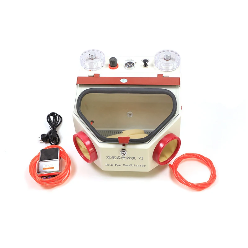 Dental Twin-pen Blasting Unit Dental lab sandblast machine electric sand blasting Dental Sandblaster