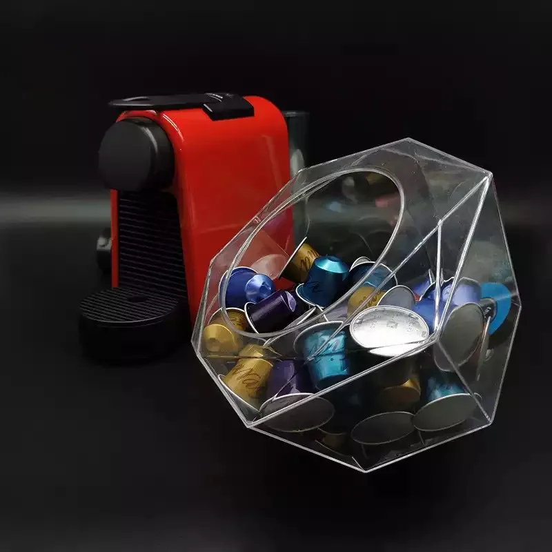 Suporte de café transparente pod para dolce gusto nespresso cápsula de acrílico caixa de armazenamento de café cápsula do agregado familiar acessórios