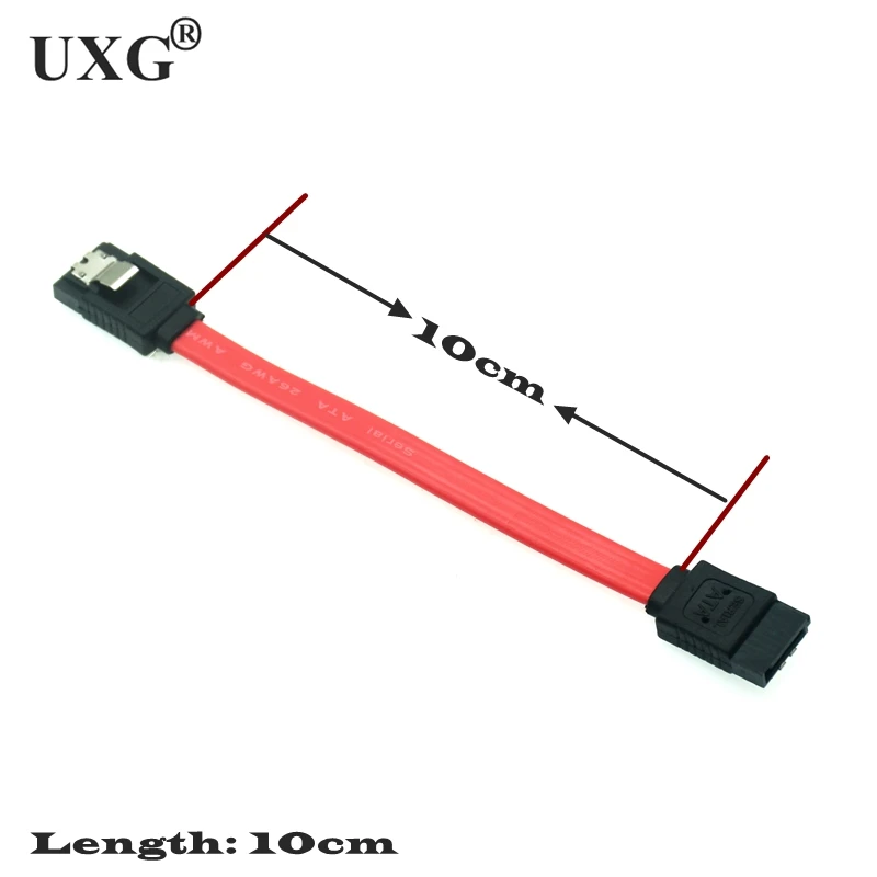 10CM Red Short SATA Cable Serial ATA SATA Line Cable DVD-ROM HDD SSD Data SATA Line 2.5 3.5 inch HDD SATA Serial ATA Cord Wire