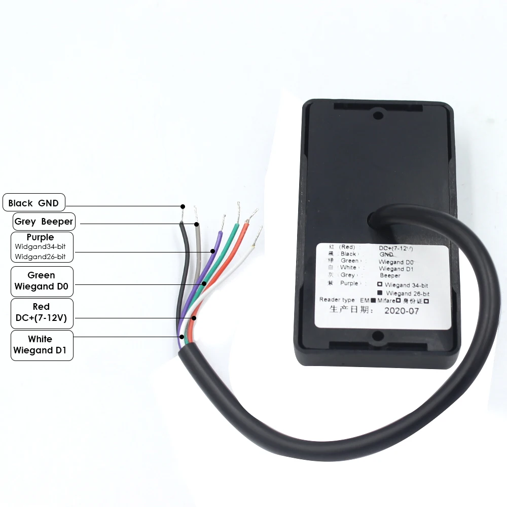 Waterdichte 125Khz Rfid Kaartlezer Wiegand 26 34 Kaartlezer Led-indicatoren Beveiliging Rfid Em Id-kaart Toegangscontrole reader