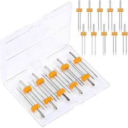 IMZAY 10 Sizes Double Twin Sewing Machine Needles With Plastic Box Multifunctional Household Sewing Machine Needles