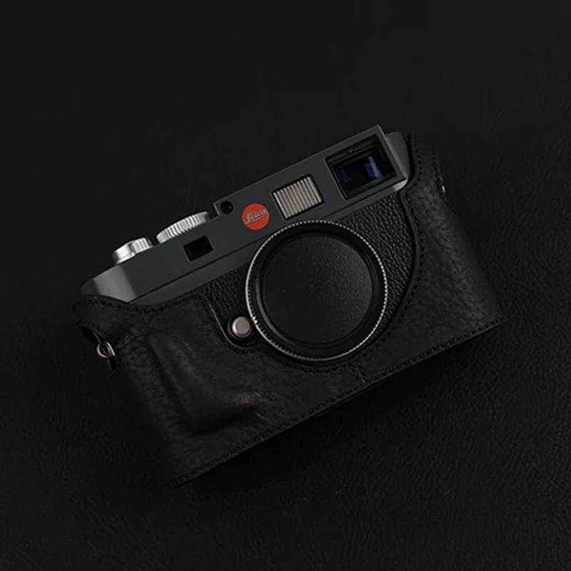 Design For Leica M8 M9 M9P M-E MM Typ220 Handmade Genuine Leather Camera Half Case With Battery opending Door