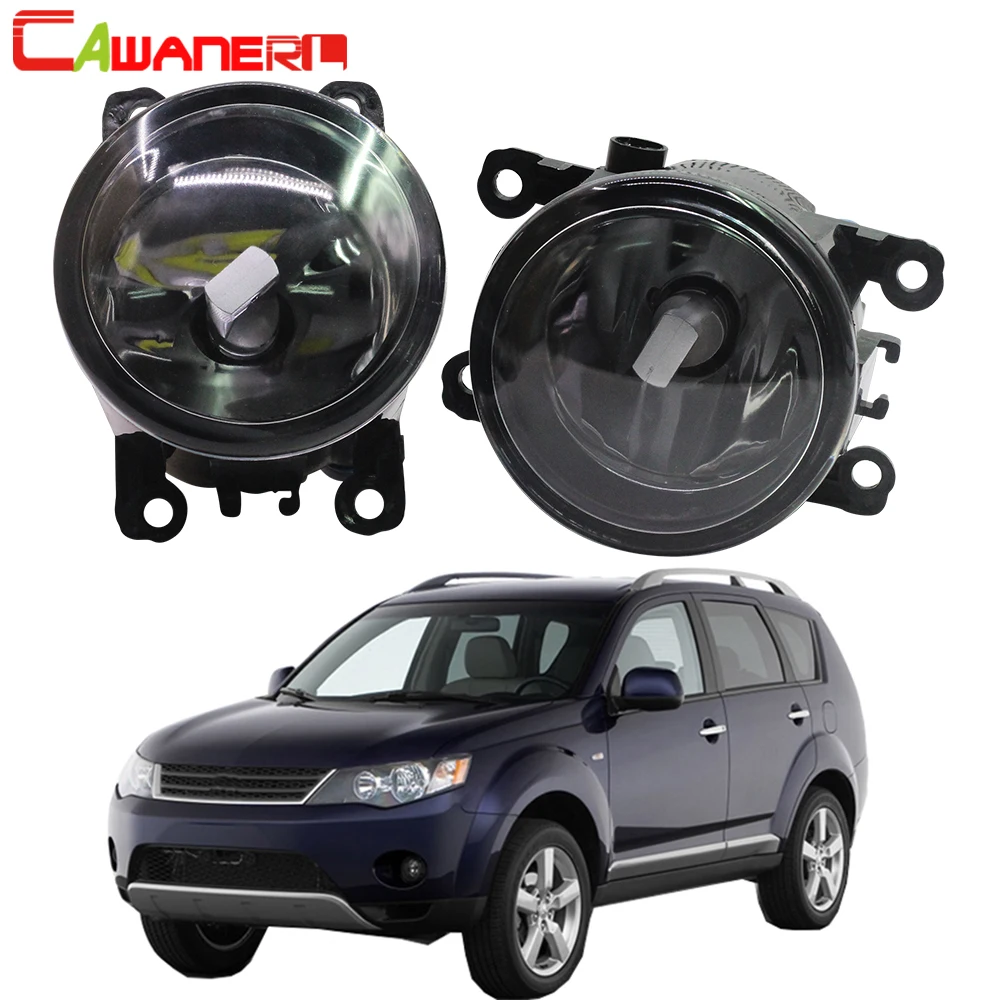 Cawanerl For 2006-2012 Mitsubishi Outlander II CW_W Closed Off-Road Vehicle Car Fog Light Lampshade + H11 LED / Halogen Bulb 12V