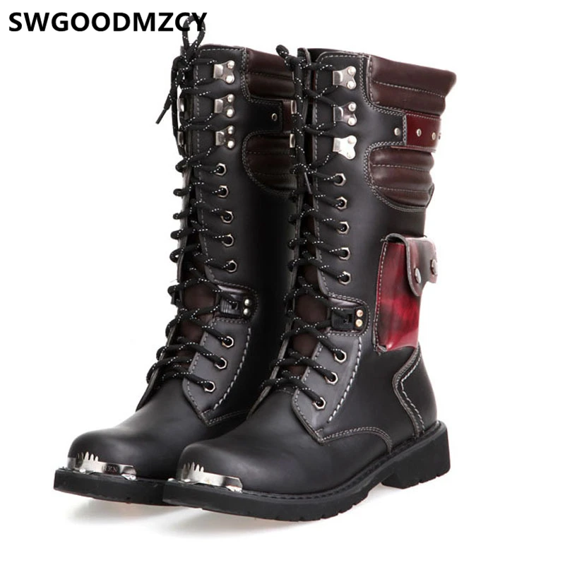 Leather Boots Men Riding Boots Cowboy Boots Mens Luxury Shoes New Rock Designer Shoes Men High Quality Zapatillas Mujer Casual