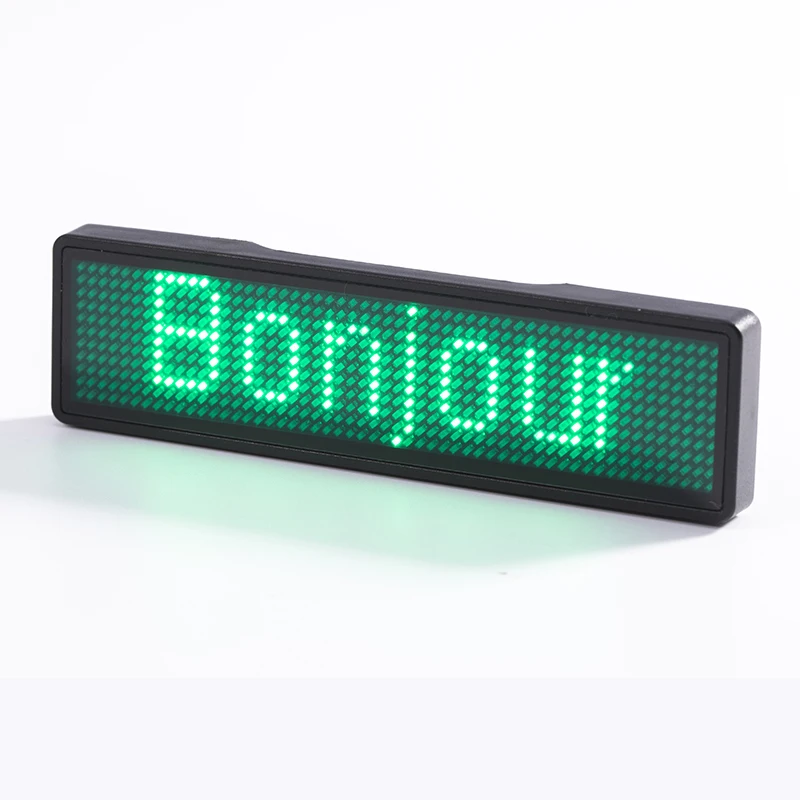 Advertising DIY LED badge editable scrolling running text mini LED display event hotel bar  cafe taxi restaurant LED name sign