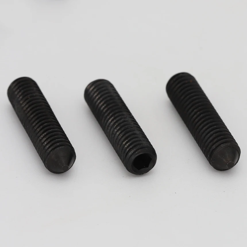 M2.5 M3 M4 M5 M6 M8 M10 M12 12.9เกรดคาร์บอนเหล็ก Allen Pointed Head Hex ซ็อกเก็ตชุดสกรูกับจุดกรวย