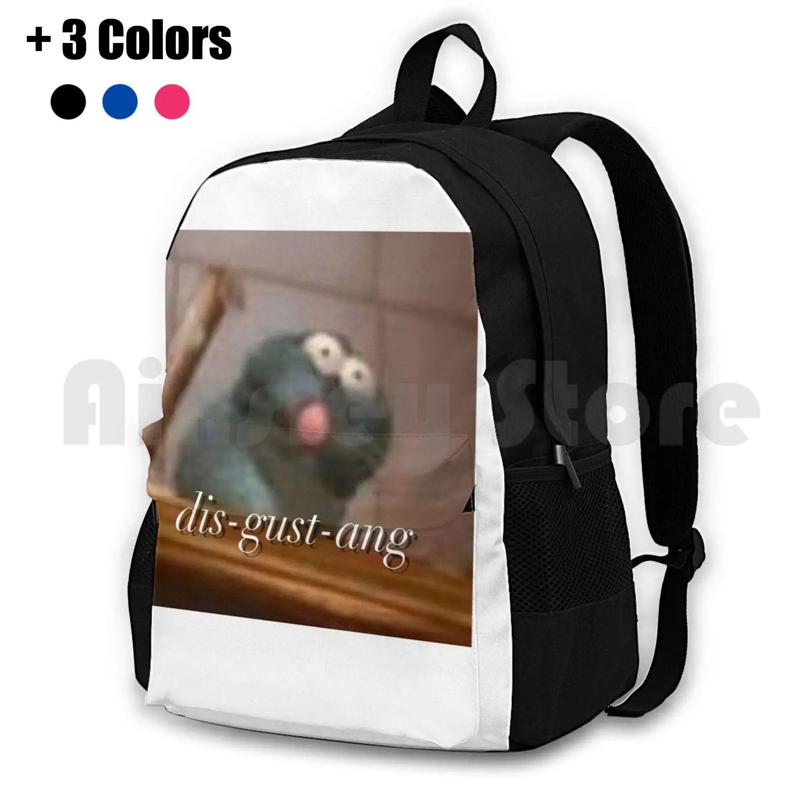 Ratatouille ‘disgustang’ Outdoor Hiking Backpack Waterproof Camping Travel Ratatouille Remy Meme Ratatouille Remy Funny Blue