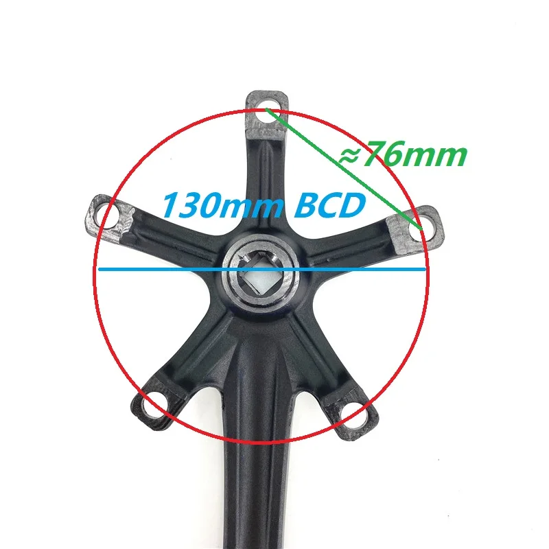 Litepro Folding Bike 130mm BCD Crank Aluminum Alloy 170mm Square Hole Crank Black Red Silver