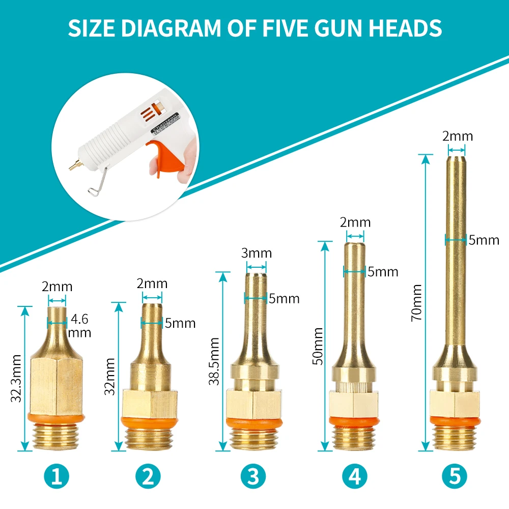 Chanseon 150W EU/US Hot Melt Glue Gun Smart Adjustable Temperature  Copper Nozzle Heater Muzzle Diameter 11mm Craft  Repair Tool