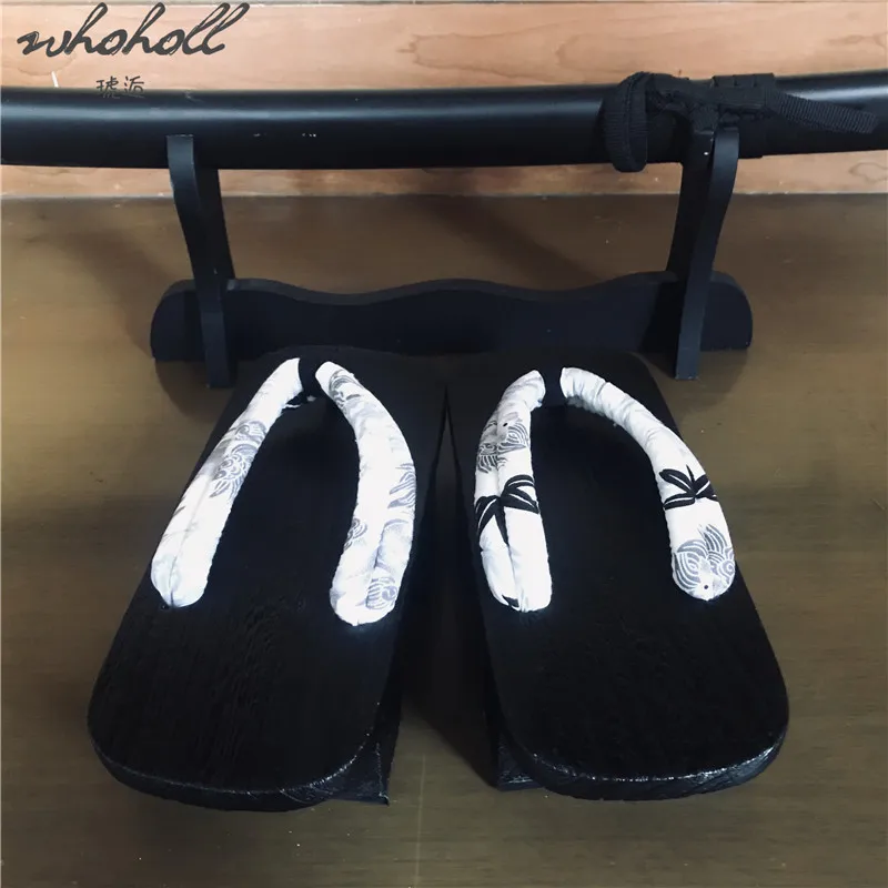 WHOHOLL Geta-Chanclas de verano para hombre y mujer, zuecos para parejas, zapatillas japonesas de madera para interiores, zapatos de disfraces