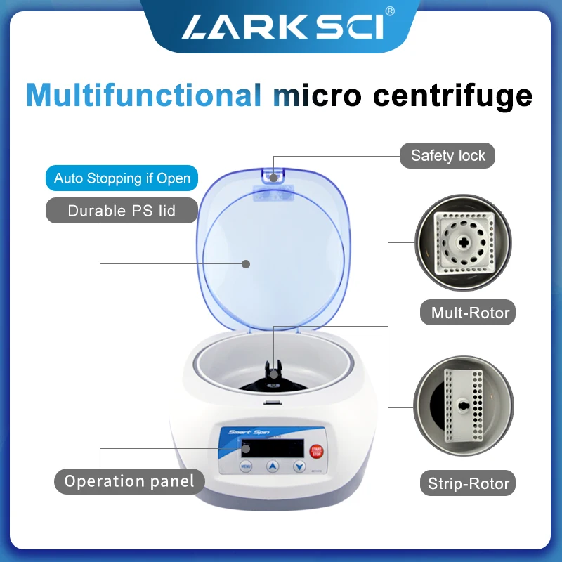 Micro Centrifuge Machine Laboratory Mini PCR Centrifuge Speed Adjustable 7000rpm /12000rpm For 0.2/0.5/1.5/2ml Centrifuge Tube