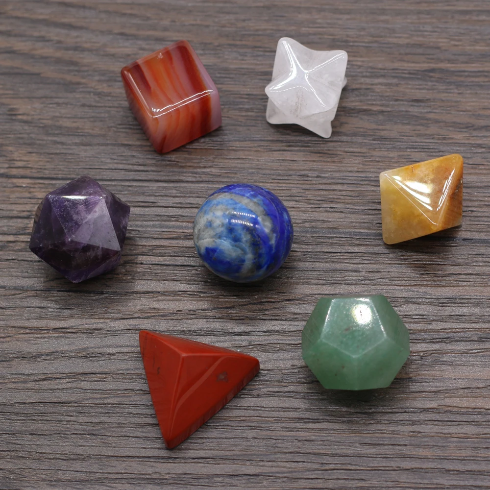 New Crystal Merkaba Natural Stone Merkabas Wiccan Reiki Healing Chakra Gem Statue DIY Jewelry Home Decoration Collect Gifts 7PCS