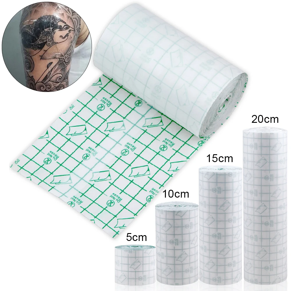 10M Roll Tattoo Film Clear Adhesive Protective Shield Aftercare Waterproof  Tattoo Bandage Microblading Breathable Tattoo Supply