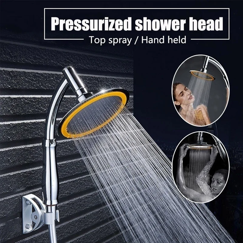 4/6 Inch Round Shower Head 360 Degrees Rotate Water Saving Super Pressure Chrome Rain Shower Faucet Sprayer Bathroom Facilities