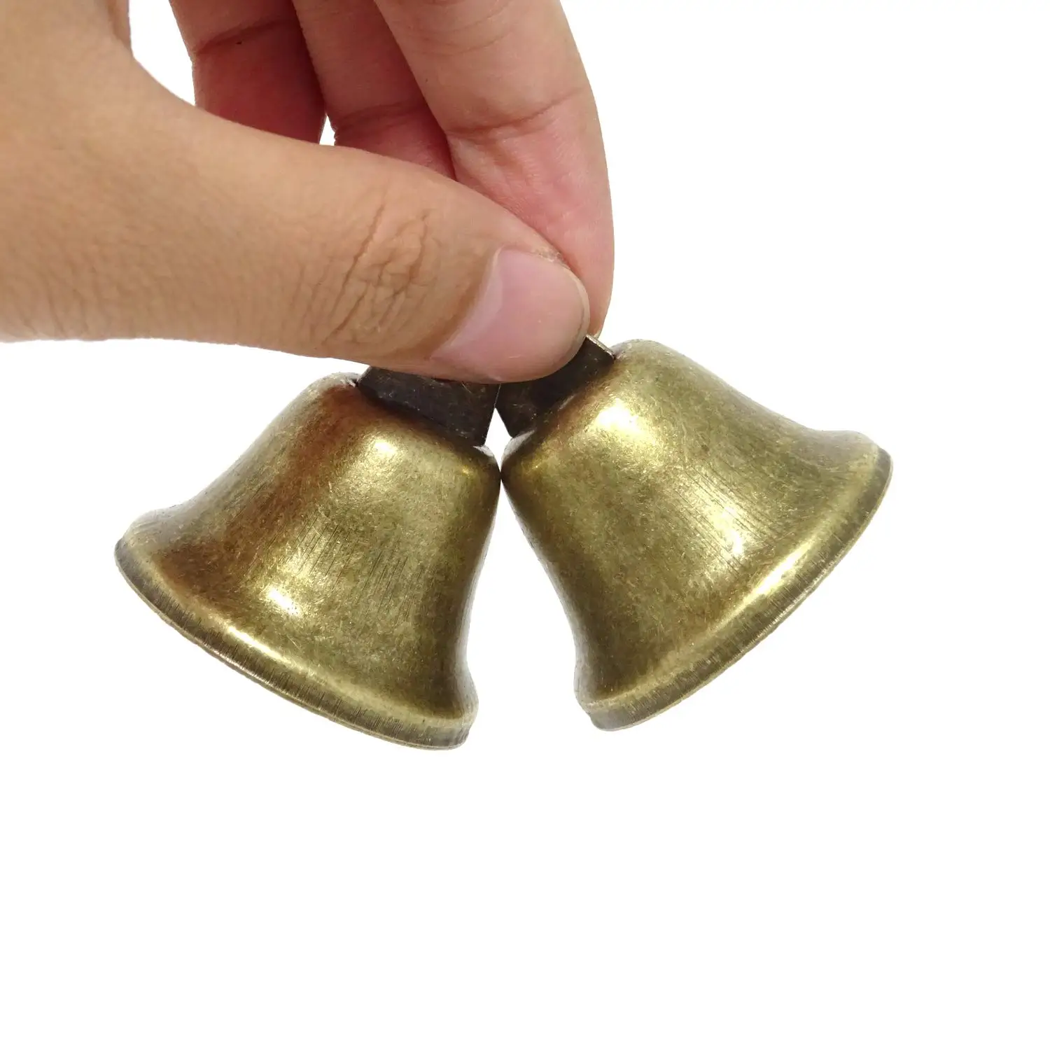 10pcs Vintage Bronze Jingle Bells Dog Potty Training Making Wind Chimes for Festival Party Making Wind Christmas Decoration 38mm