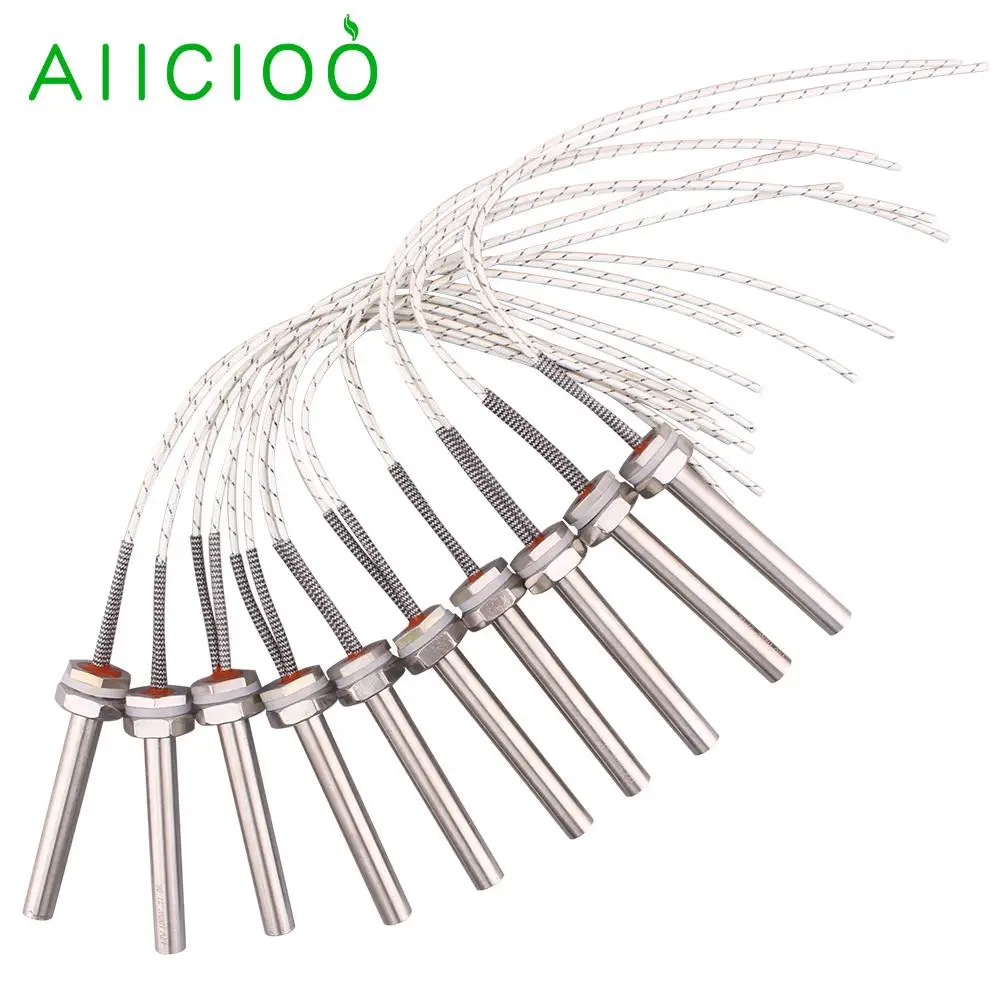 

5PCS 12V Cartridge Heater Heating Element Tubular Water Heater Stainless Steel 304 Heating Rod 100W/150W/200W