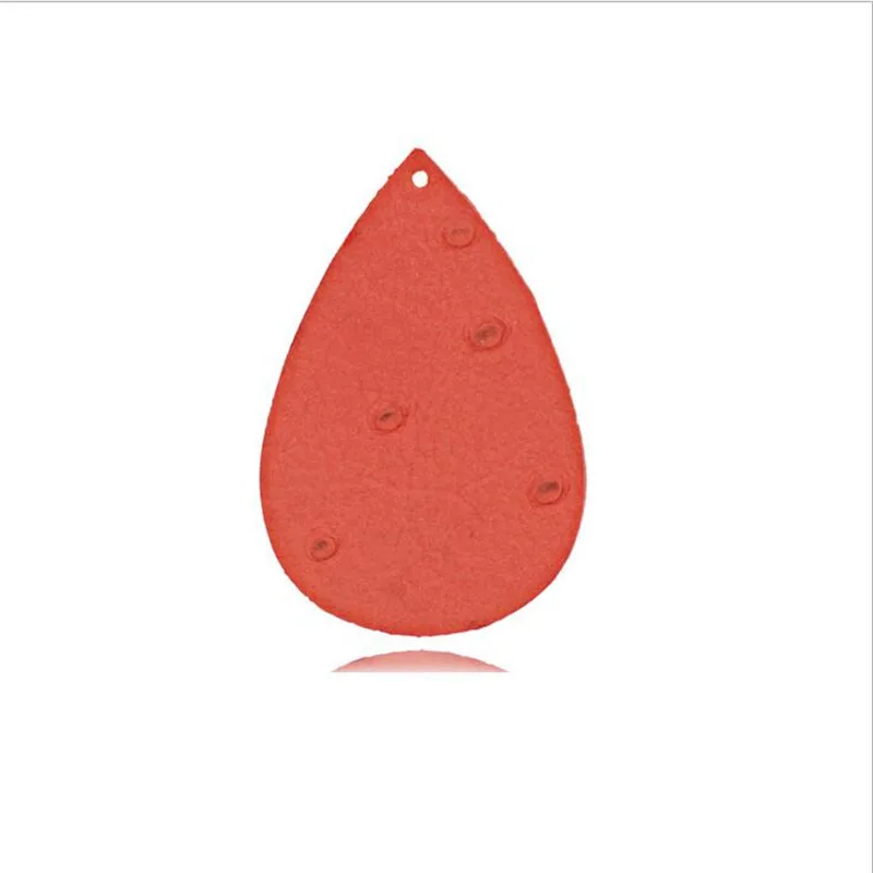10pcs/lot New Fashion Red Black Leather Teardrop Charm Connectors For DIY Earrings Pendant Jewelry Making Handmade Accessories