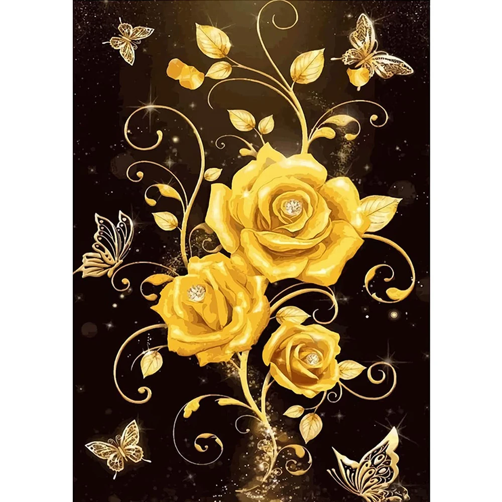 

Flower Golden Rose Vase 11CT Cross-Stitch Set DIY Embroidery Knitting Painting Needlework Hobby Different Christmas Wholesale