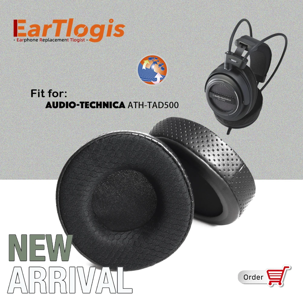 

EarTlogis New Arrival Replacement Ear Pads for ATH-TAD500 Headset Earmuff Cover Cushions Earpads