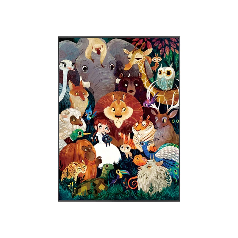 

EECAMAIL DIY Diamond Painting Full Diamond Lion Tiger Elephant Rabbit Cartoon Children's Room Diamond Painting Diamond Embroide