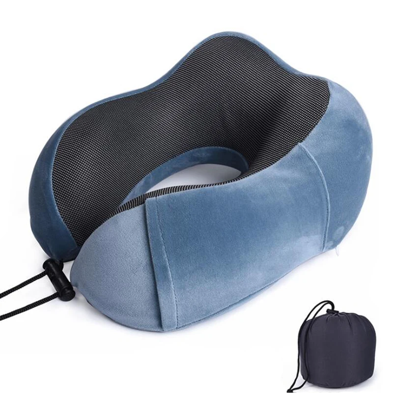 

Confortable U Shape Memory Foam Neck Pillows Soft Slow Rebound Space Travel Pillow Solid Neck Cervical Healthcare Bedding