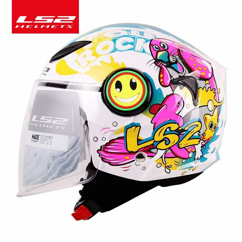 

LS2 FUNNY Children's Motorcycle helmet 3/4 open face scooter half face LS2 OF602 motorbike helm capacete casco kids helmets