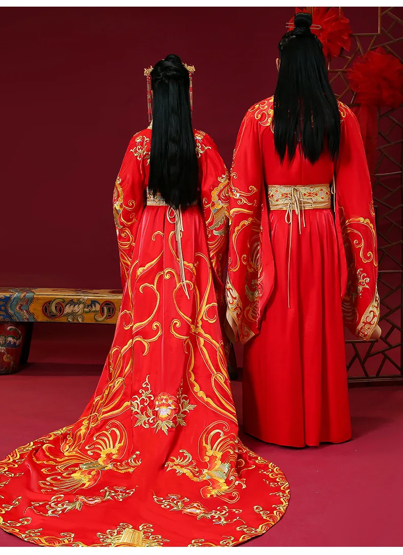 Vintage Red Chinese Style Wedding Married Dress High Quality Embroid Loading Men And Women Traditional Hanfu Embroidery Ancient