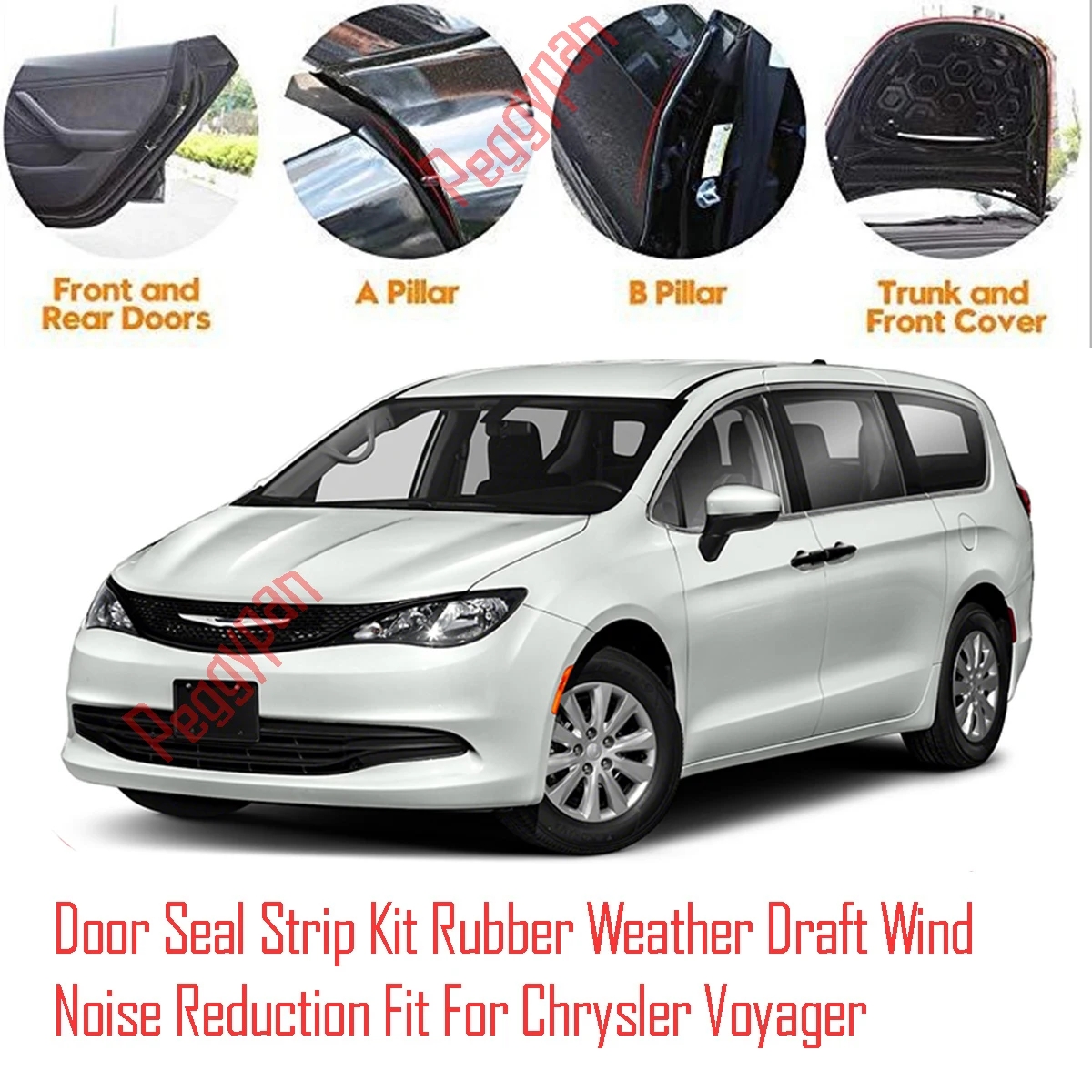 Door Seal Strip Kit Self Adhesive Window Engine Cover Soundproof Rubber Weather Draft Wind Noise Reduction For Chrysler Voyager