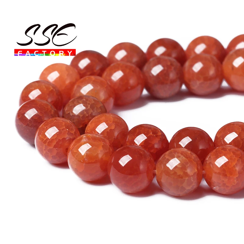 wholesale Natural Stone Red Dragon Vein Agates Round Loose Beads 15