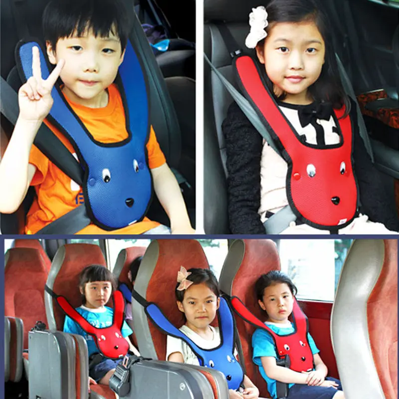 Cartoon Car Children's Safety Seat Belt Cover Mesh Shoulder Pad Holder For Kids Cute Vehicle-mounted Rear Seatblet Adjuster