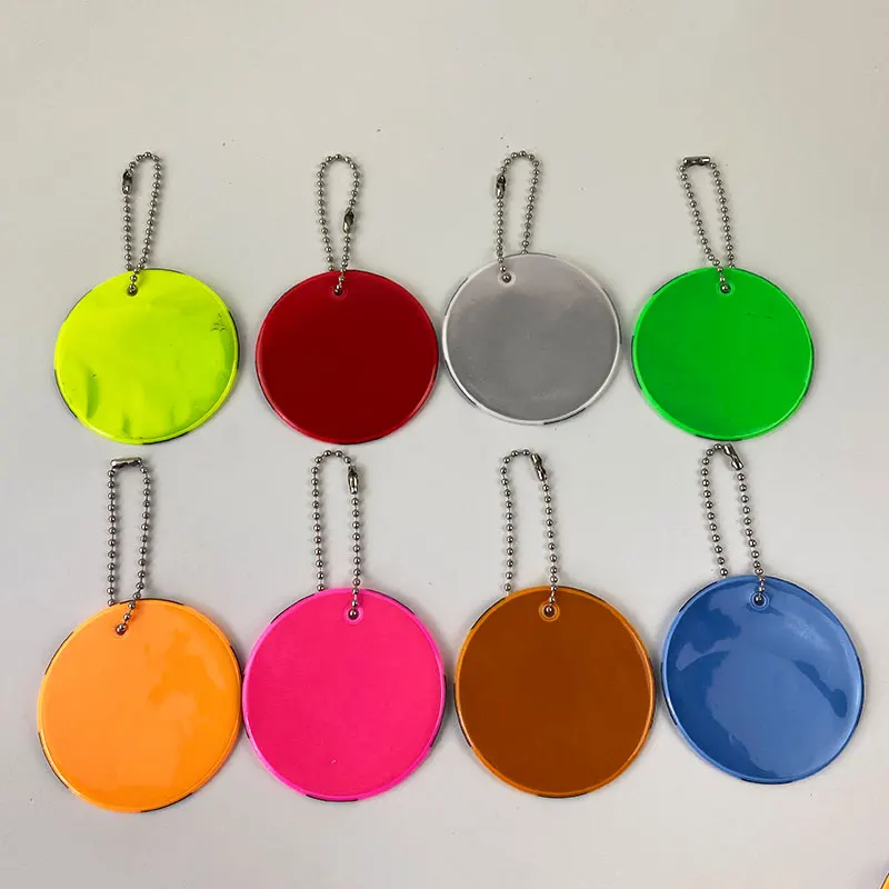 6CM Football Pattern Reflective Keychain Safety Reflector Bag Keyrings Accessories for Backpack Jackets Stroller Wheelchairs