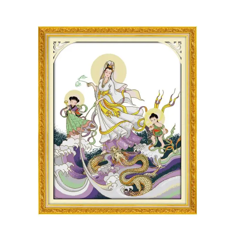 Songzi Kuan Yin(1) cross stitch kit 14ct 11ct count print canvas stitching embroidery kits