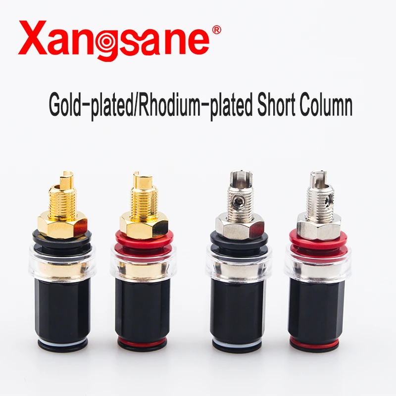 hifi pure copper wiring short pole gold-plated/rhodium plated wiring board banana plug socket hifi black shell horn plug socket