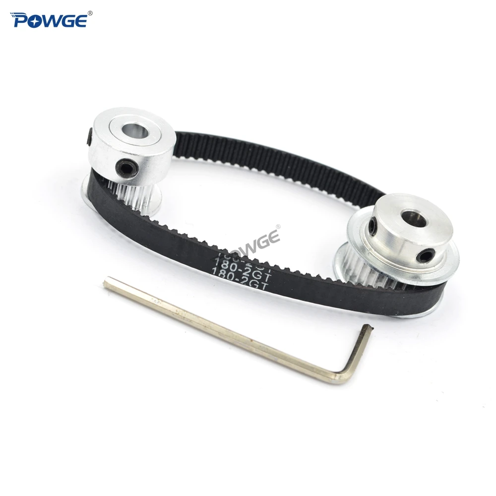 POWGE 2M/2GT 20Teeth 30Teeth Synchronous Timing Pulley bore 5-8mm Set 1:1.5 20T:30T Speed Ratio for 180-2GT Belt width 6/9mm Kit