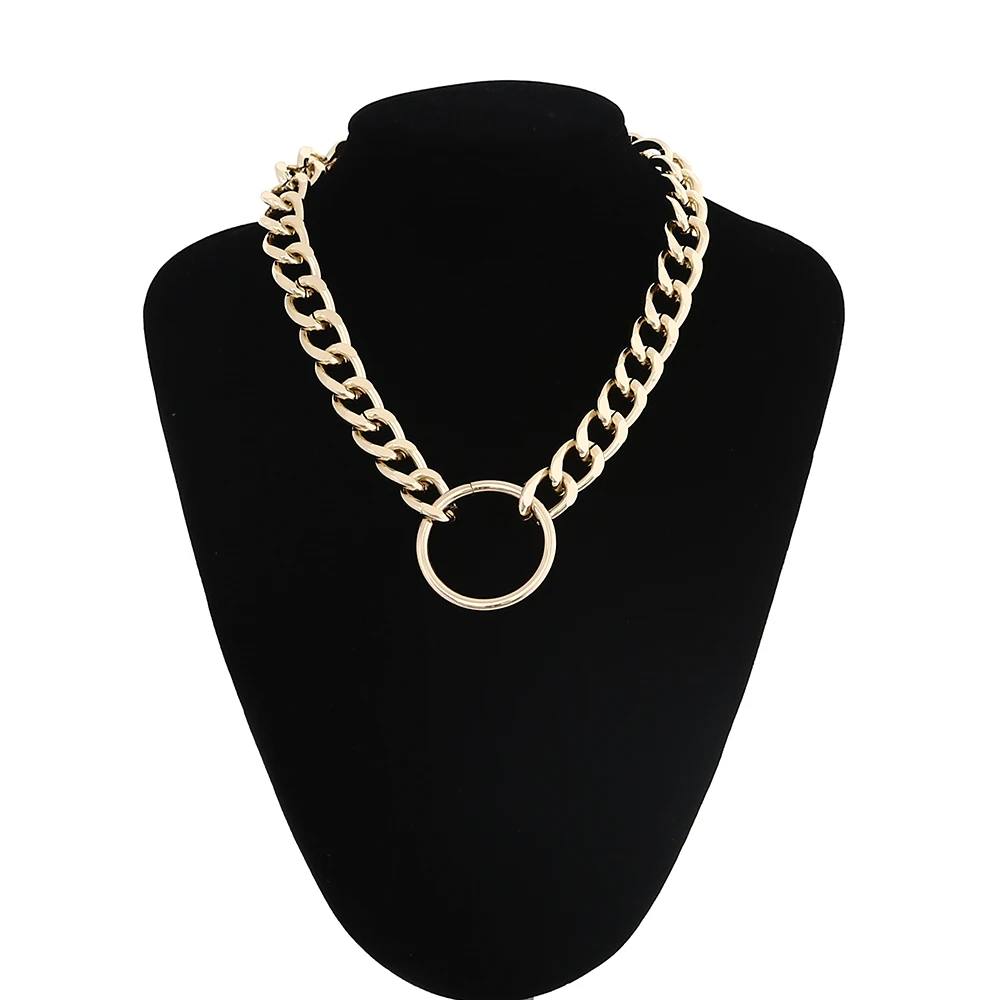 Massive Chain Necklace Women\'s Thick Chains On The Neck Men\'s Jewelry Choker Goth Grunge Accessories