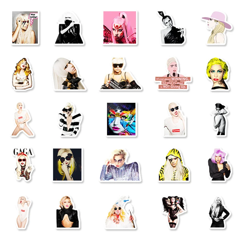 10/30/50PCS Lady Gaga Sexy Female Graffiti Waterproof Sticker Suitcase Notebook Refrigerator Skateboard Helmet WaterCupWholesale