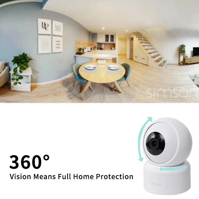 Câmera de vigilância interior Smart Home Security Video, Webcam Monitor do bebê, visão noturna, 1080p, 3MP, topo