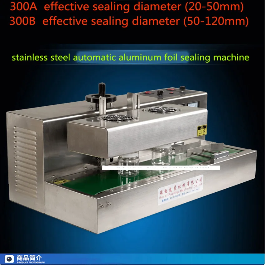 DL-300 Desktop stainless steel Continuous Induction Sealer,Electromagnetic induction sealing machine,suit for 50-120mm diameter